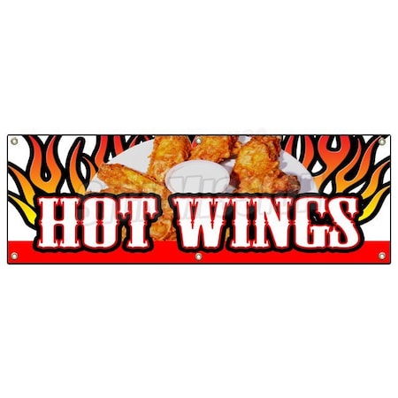 Signmission HOT WINGS BANNER SIGN buffalo spicy chicken crispy sauce hotsauce B-72 Hot Wings